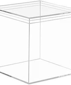 Clear Acrylic Box, Square Cube Containers with Lid Plastic Storage Display Case 4x4x4 Inches for Collectibles, Candy Pill,Tiny Jewelry Beads, Coins, Craft Supplies, Sewing,10x10x10 cm