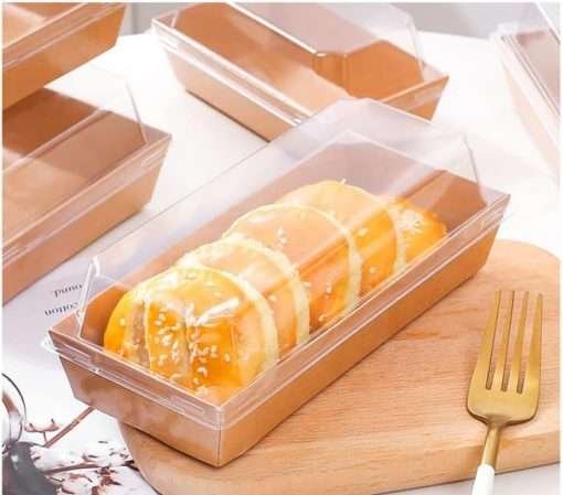 odm 50 pack paper charcuterie boxes with clear lids, 7.5'' brown disposable food containers bakery boxes for sandwich,cake roll, hot cocoa bombs, strawberries, cookies factory