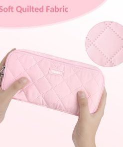 bulk sooez large pencil case pouch,extra big pencil bag with 8 compartments,pen bag wide opening,soft quilted pencil pouch organizer with zipper,portable pencil case for teen girls,beige supplier