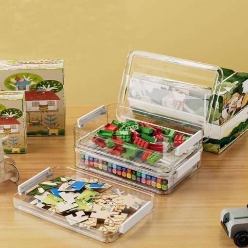 odm clear plastic storage containers with lids 3 pcs for a4 paper and small toys supplier