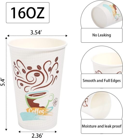 wholesale 16 oz disposable coffee cups - no lid, ideal for cafe, restaurant, office, and home - factory direct