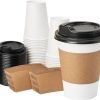 wholesale 12 oz disposable paper cups with lids and sleeves - ideal for hot beverages
