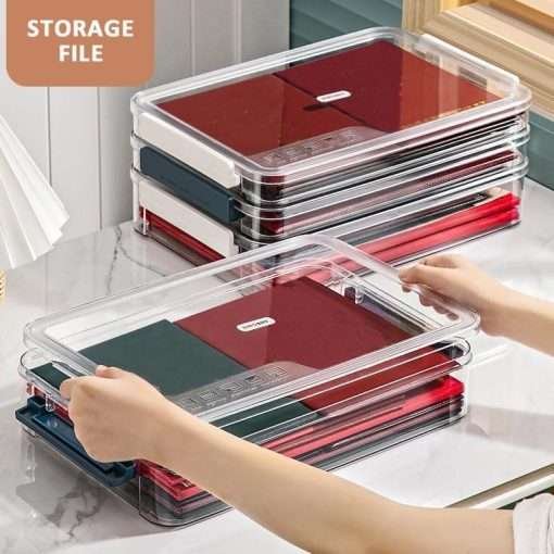 odm clear plastic storage containers with lids 3 pcs for a4 paper and small toys supplier