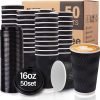 wholesale 16 oz black insulated ripple wall paper coffee cups with lids - ideal for hot and cold beverages factory direct
