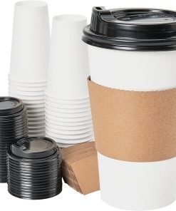 wholesale 16 oz coffee cups with lids & sleeves - upgraded disposable paper cups for hot beverages, ideal for cafes factory