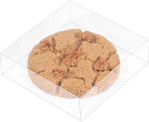 100Pcs Plastic Clear Single Treat Boxes with Full Window - 4x4x1.2inch, Dessert Box for Macarons, Donuts, Parties & Holidays