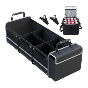 90x35x30cm Custom Oxford Cloth 3-Compartment Car Storage Box with Ice Pack Foldable Multi-Functional Trunk Organizer - Manufacturer