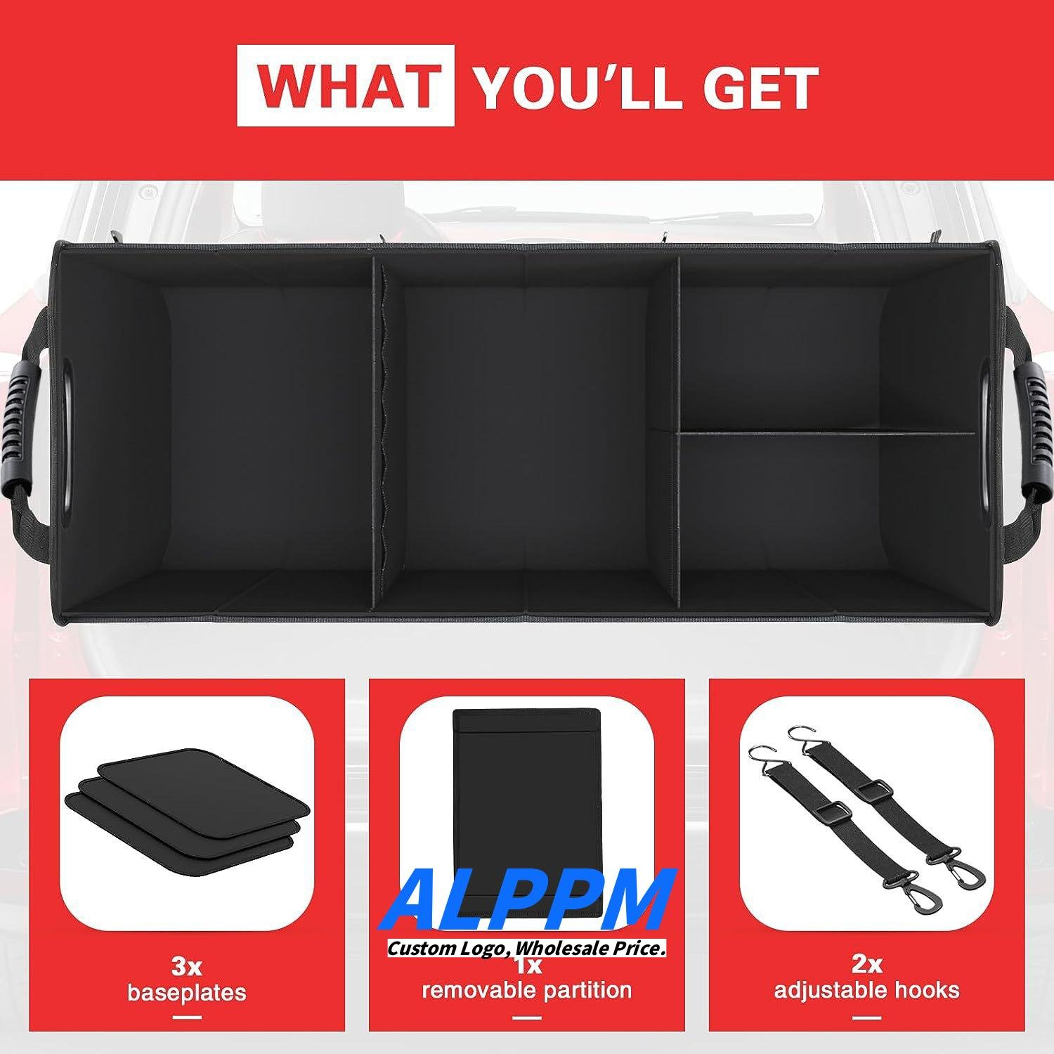 90x35x30cm Custom Multi-Functional SUV Large Capacity Car Trunk Storage Box Practical Organizer - Manufacturer