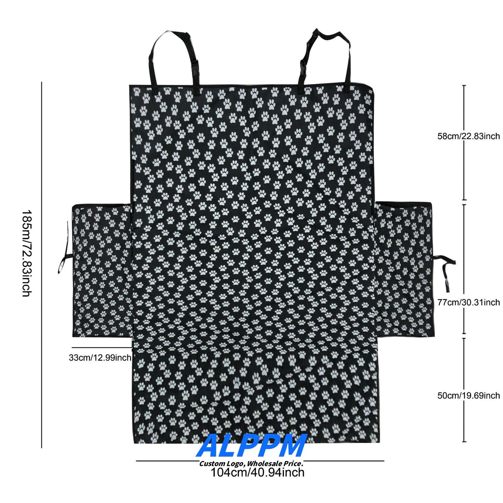185x105x33cm Custom Dog Paw Print Thickened Waterproof SUV Extended Trunk Anti-Dirt Pet Mat Full Enclosure Vehicle Dog Pad - Manufacturer